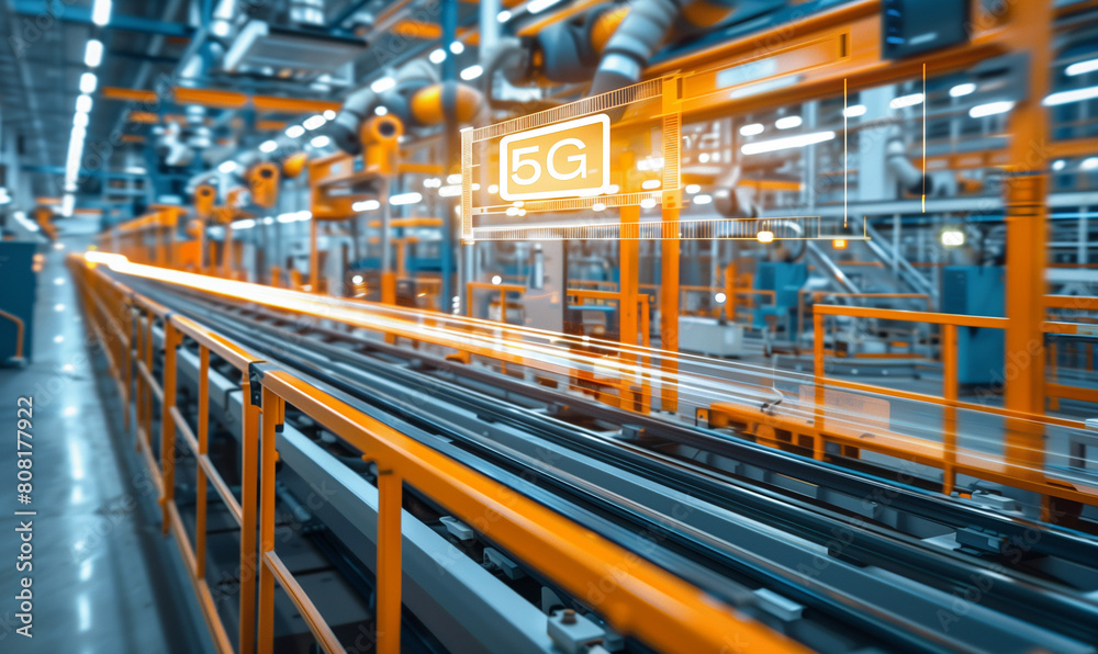 The sight of a factory equipped with 5G technology is a symbol of the industrial digital revolution that is changing the way production plants operate. The sight of a factory equipped with 5G technology is a symbol of the industrial digital revolution that is changing the way production plants operate.