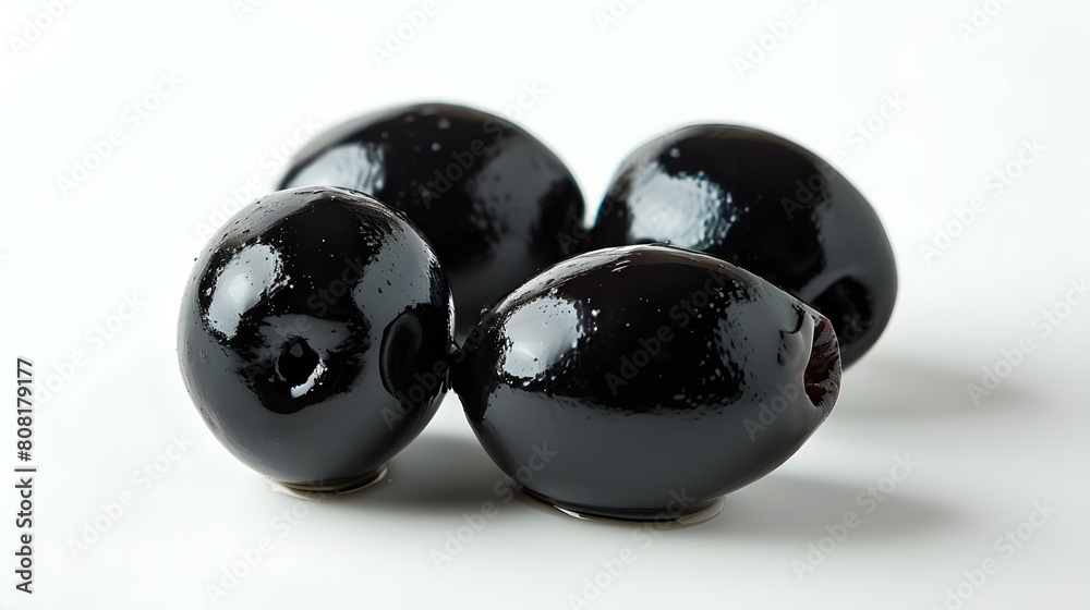 Close up of fresh Black Olives on a white Background Close up of fresh Black Olives on a white Background