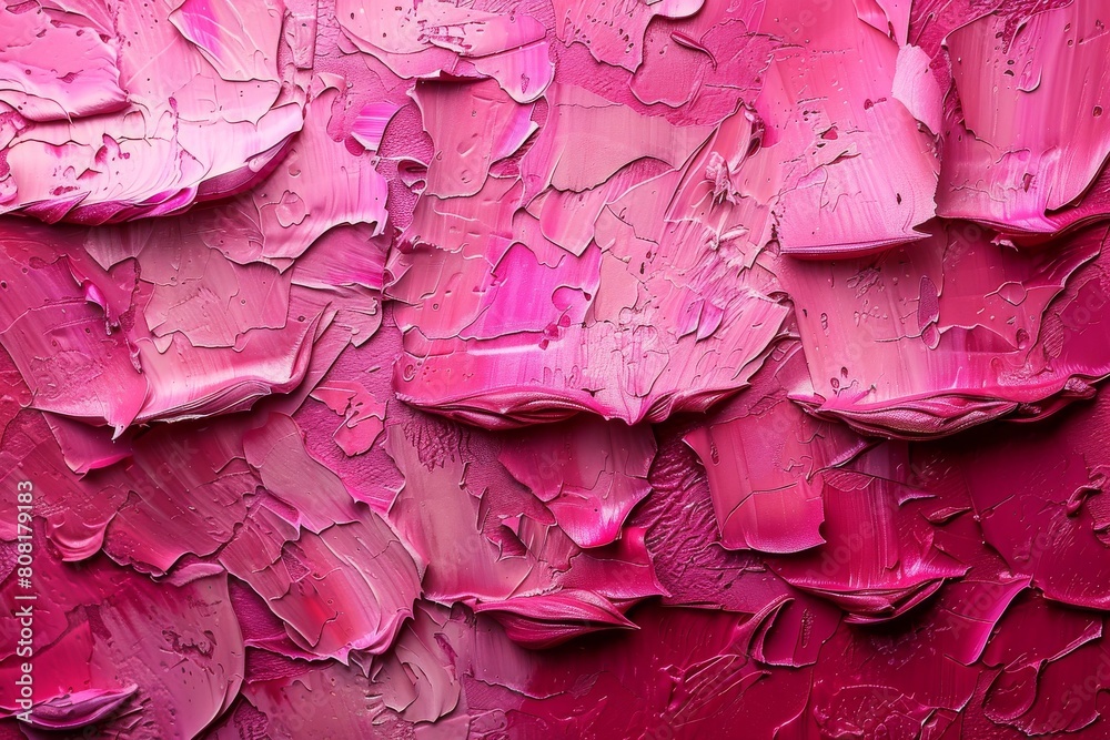 Close-up of textured pink paint strokes, indicating a sense of creativity and art Close-up of textured pink paint strokes, indicating a sense of creativity and art