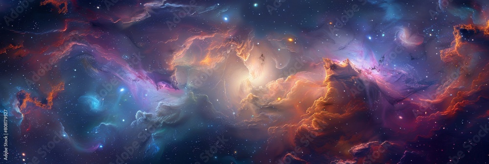 Ethereal Nebula Swirls A Vast Cosmic Dance of Galaxies and Stars in HighDefinition Digital Art