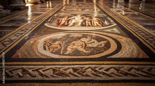 Complex mosaic floor at Roman temple shows depictions from ancient sagas