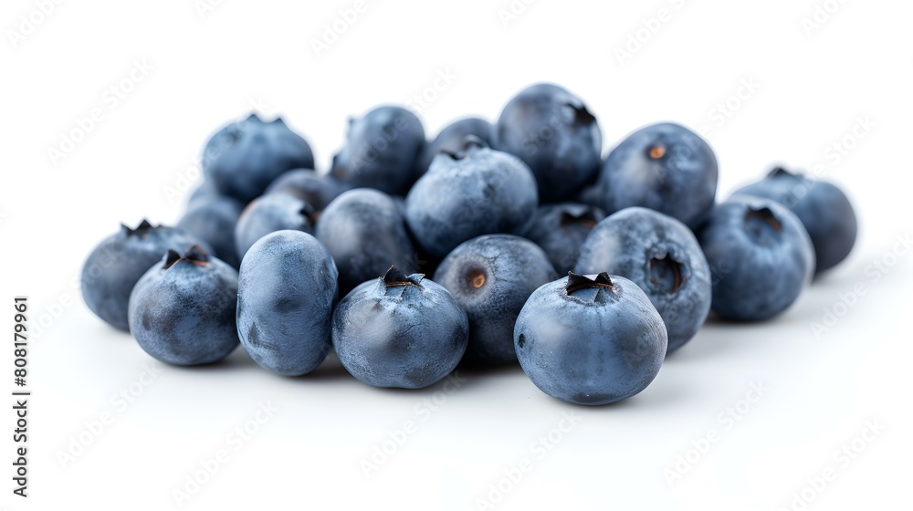Close up of fresh Blueberries on a white Background