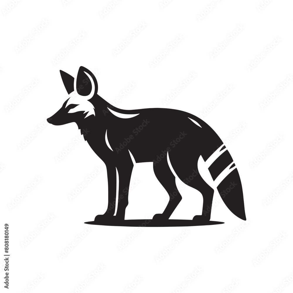 Fototapeta premium Simplified Aardwolf silhouette for various projects - Aardwolf illustration - minimalistic Aardwolf vector 