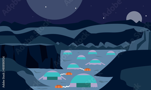 Space colonization concept illustration
