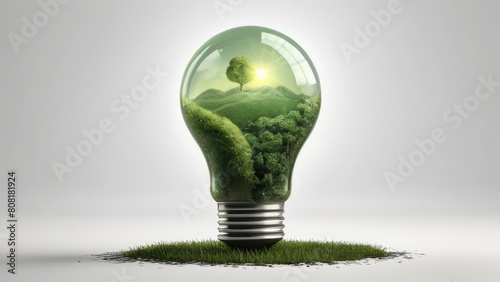 Eco energy lightbulb concept, clean environment green energy idea © mars58