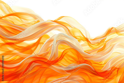Vibrant tiddle waves in shades of orange and cream, reminiscent of a citrus burst, set against a solid white background.