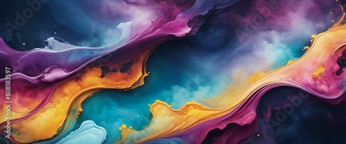 Vibrant Abstract Art Colorful Swirling Patterns Background