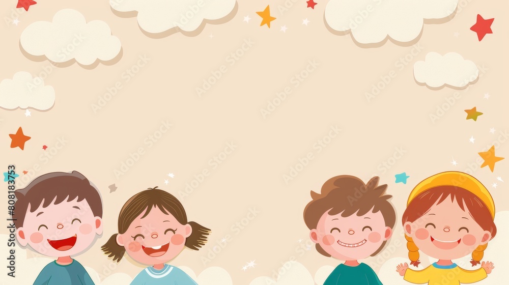 Cute cartoon children's illustration background. Cute cartoon children's illustration background.