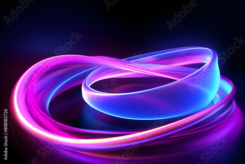 Glowing Neon Abstract Loop An abstract  Generative AI, © Ajrak