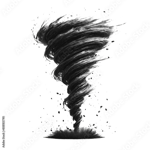 Black tornado, png isolated background