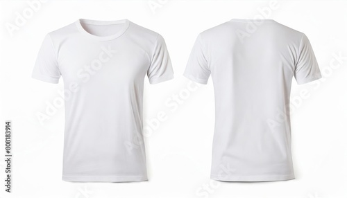 White t-shirt front and back view, mockup