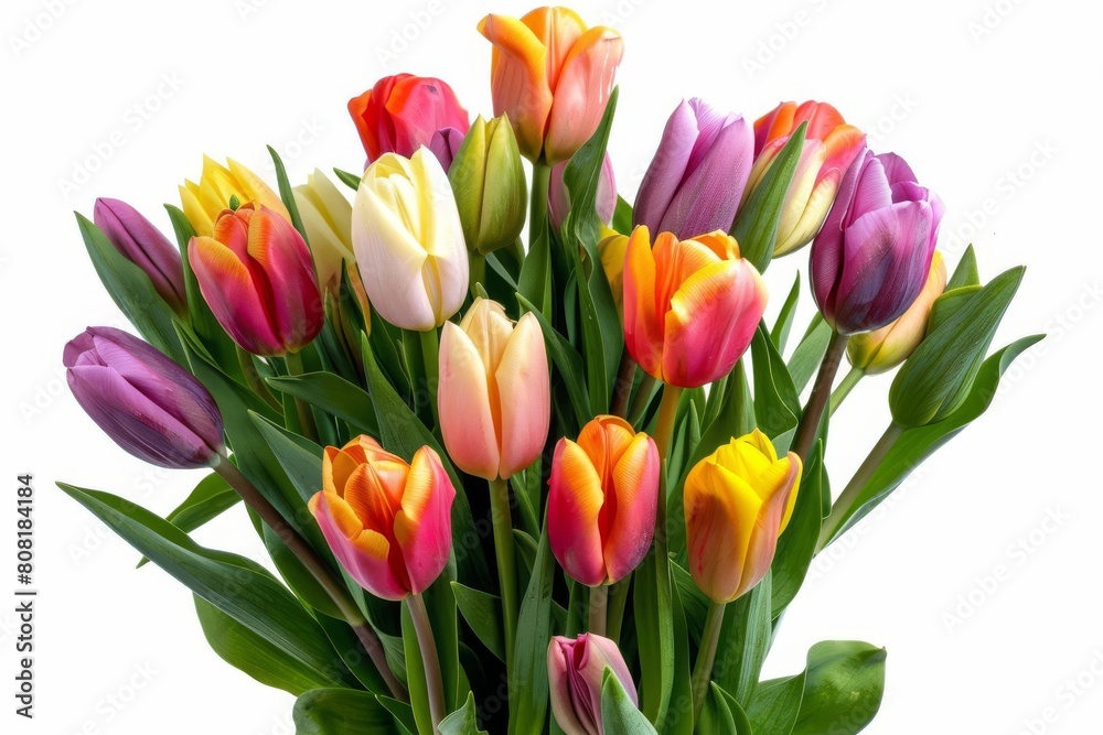 vibrant tulip bouquet isolated on white background celebrating springs beauty and renewal vibrant tulip bouquet isolated on white background celebrating springs beauty and renewal