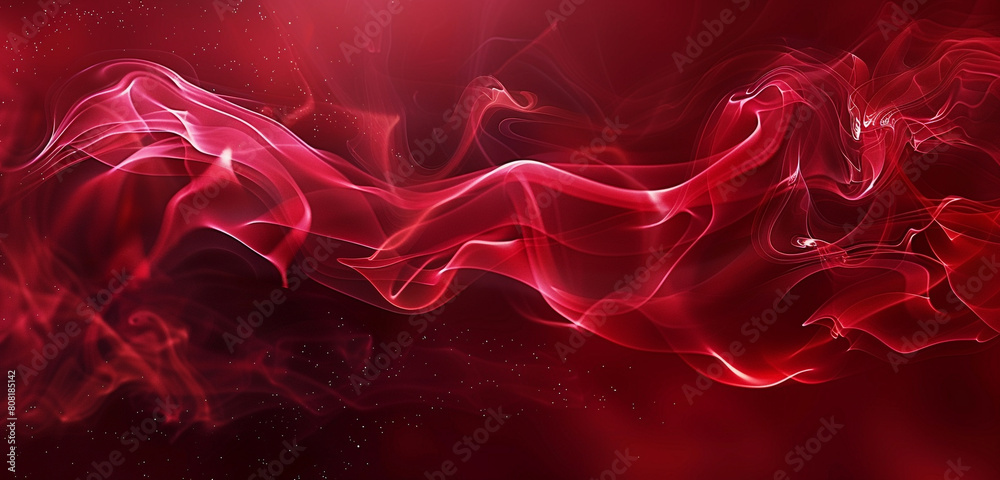 Passionate intensity in elegant ruby red smoke waves, evoking love and desire. Passionate intensity in elegant ruby red smoke waves, evoking love and desire.