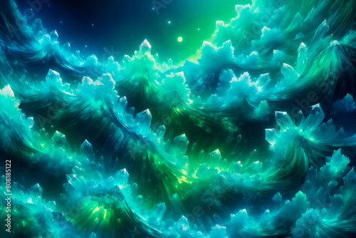 abstract illustration of green crystals