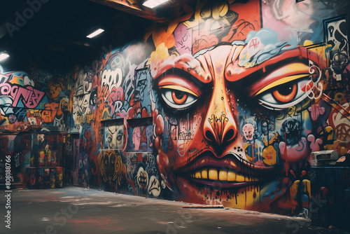 Wall Covered in Graffiti Art 