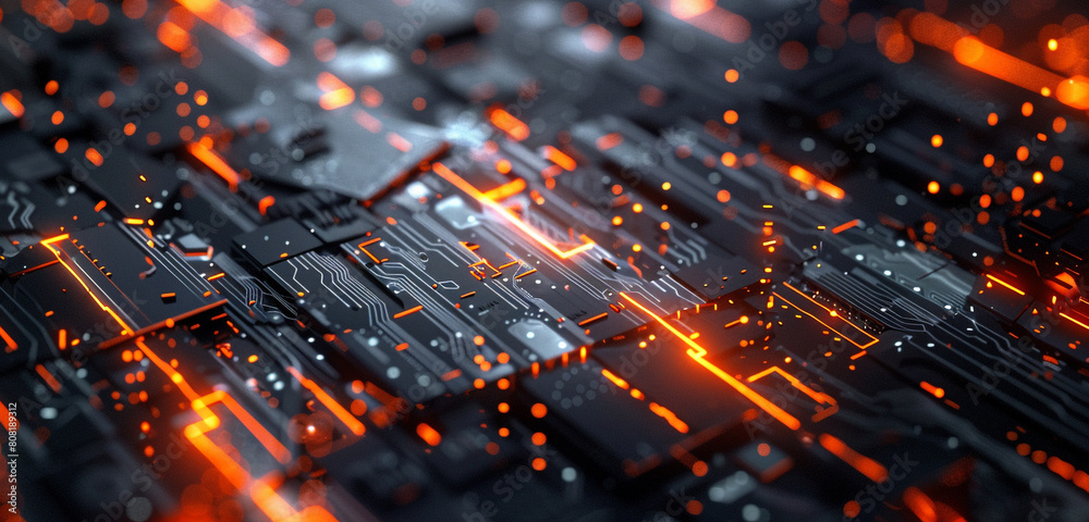 Charcoal grey and glowing orange meld in a futuristic abstract. Charcoal grey and glowing orange meld in a futuristic abstract.