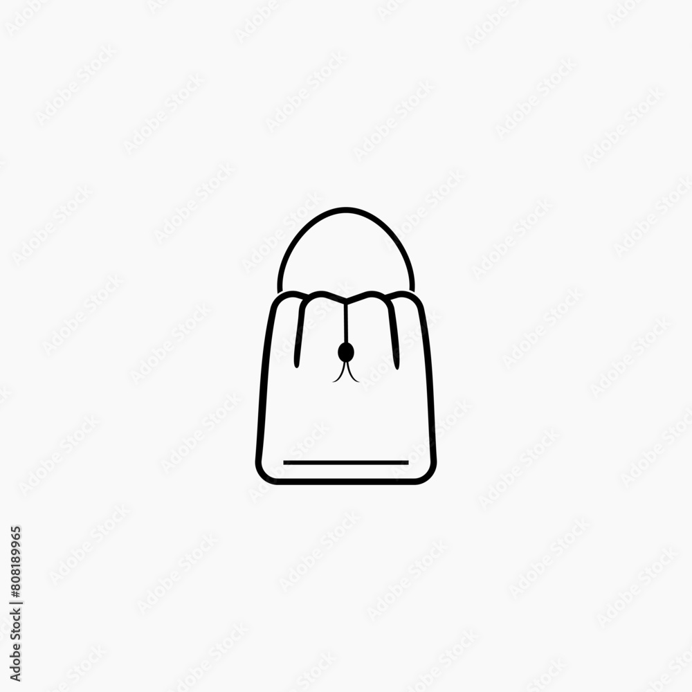 Bucket bag icon isolated on white background. Bucket bag icon isolated on white background.