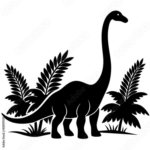 diplodocus dinosaur silhouettes  logotype vector illustration on white background