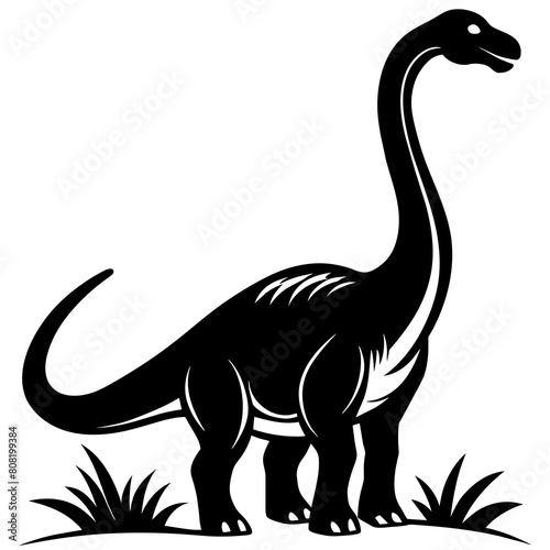 diplodocus dinosaur silhouettes  logotype vector illustration on white background