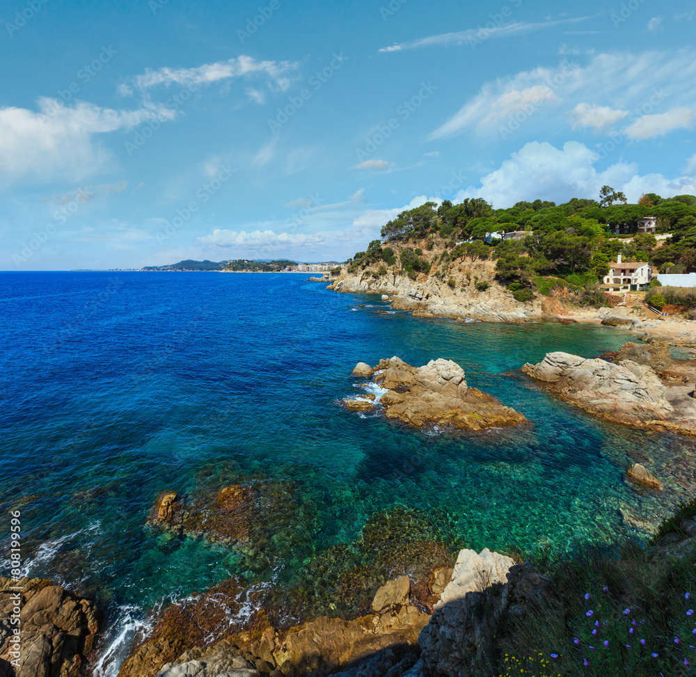 Obraz premium Summer sea rocky coast landscape (Costa Brava, Catalonia, Spain).