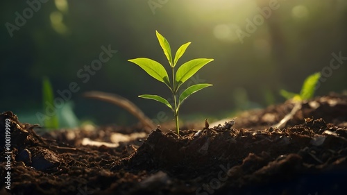 A small plant, Environmental protection, world environment day concept, protect the environment.