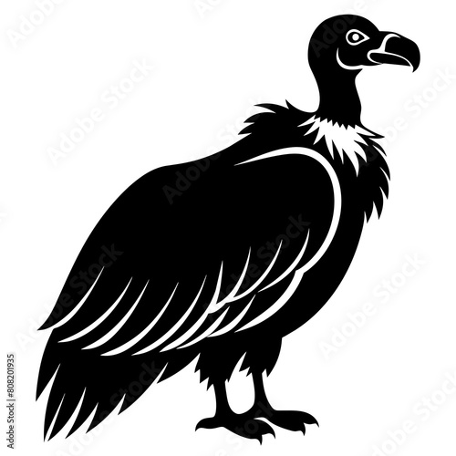 Vulture bird. Bird predator icon. Nature evil. Nature, bird watching and ornithology design| Vector illustration isolated on white background. 