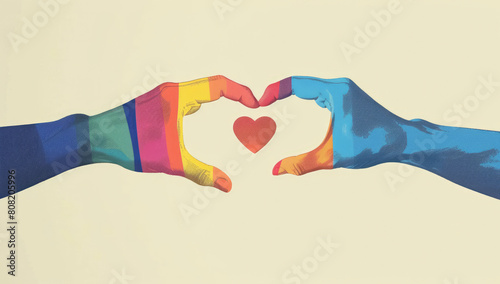 Two hands reaching out to each other, representing diversity and the other hand with a heart symbolizing compassion and acceptance