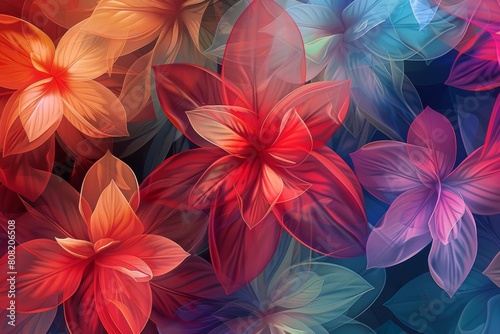 Colorful Flowers on Blue Background © RGShirtWorks 
