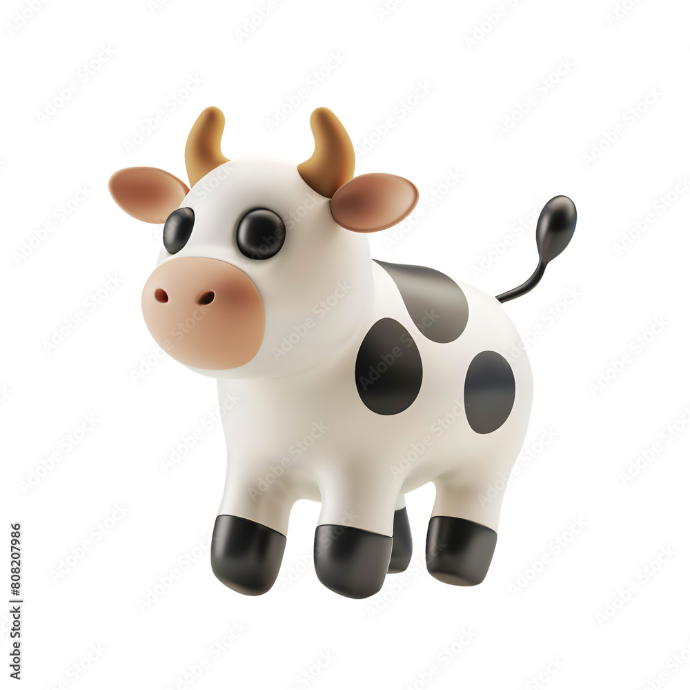 Cute Cow Cartoon 3d rendering . ai generative Cute Cow Cartoon 3d rendering . ai generative