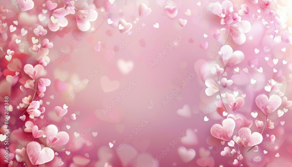 Pink Background With Numerous Hearts