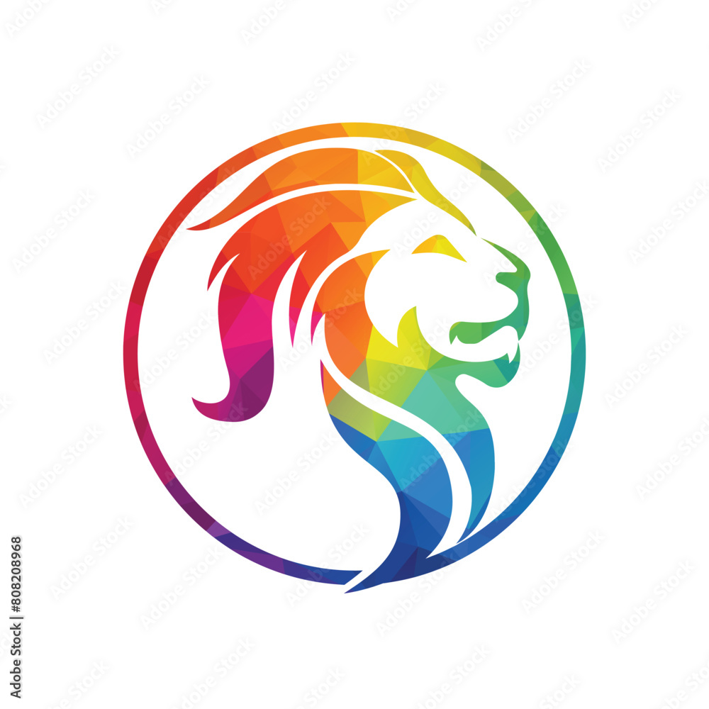 Lion logo vector illustration.