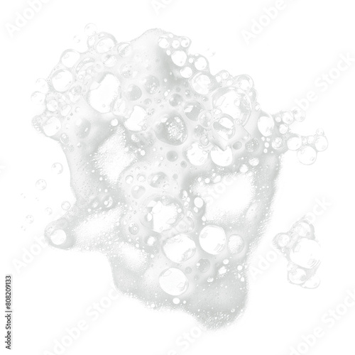 Foam suds bubbles isolated transparent, Generative AI