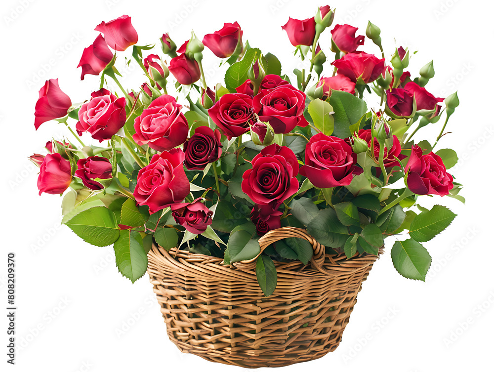 bouquet of roses on a transparent background, PNG is easy to use.