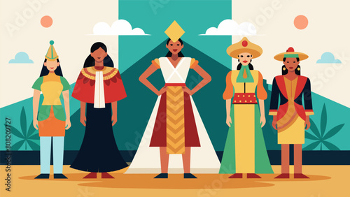 A fashion show featuring traditional garments from various cultures exploring the history and meaning behind the designs..