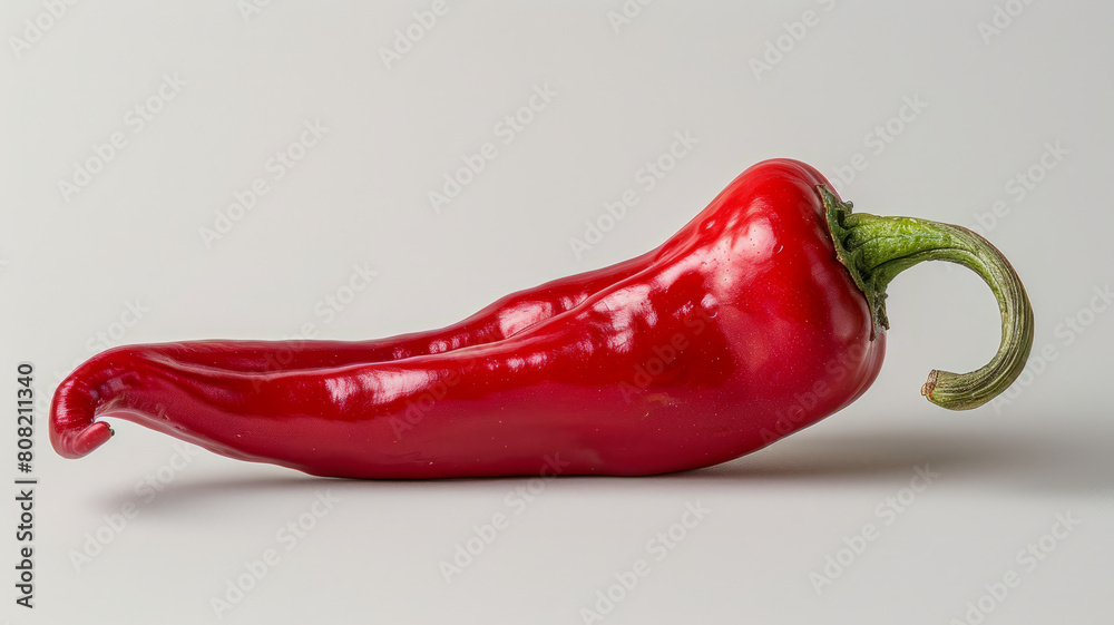 Fresh red chili pepper on white background