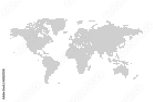 Vector world map in dotted pattern illustration