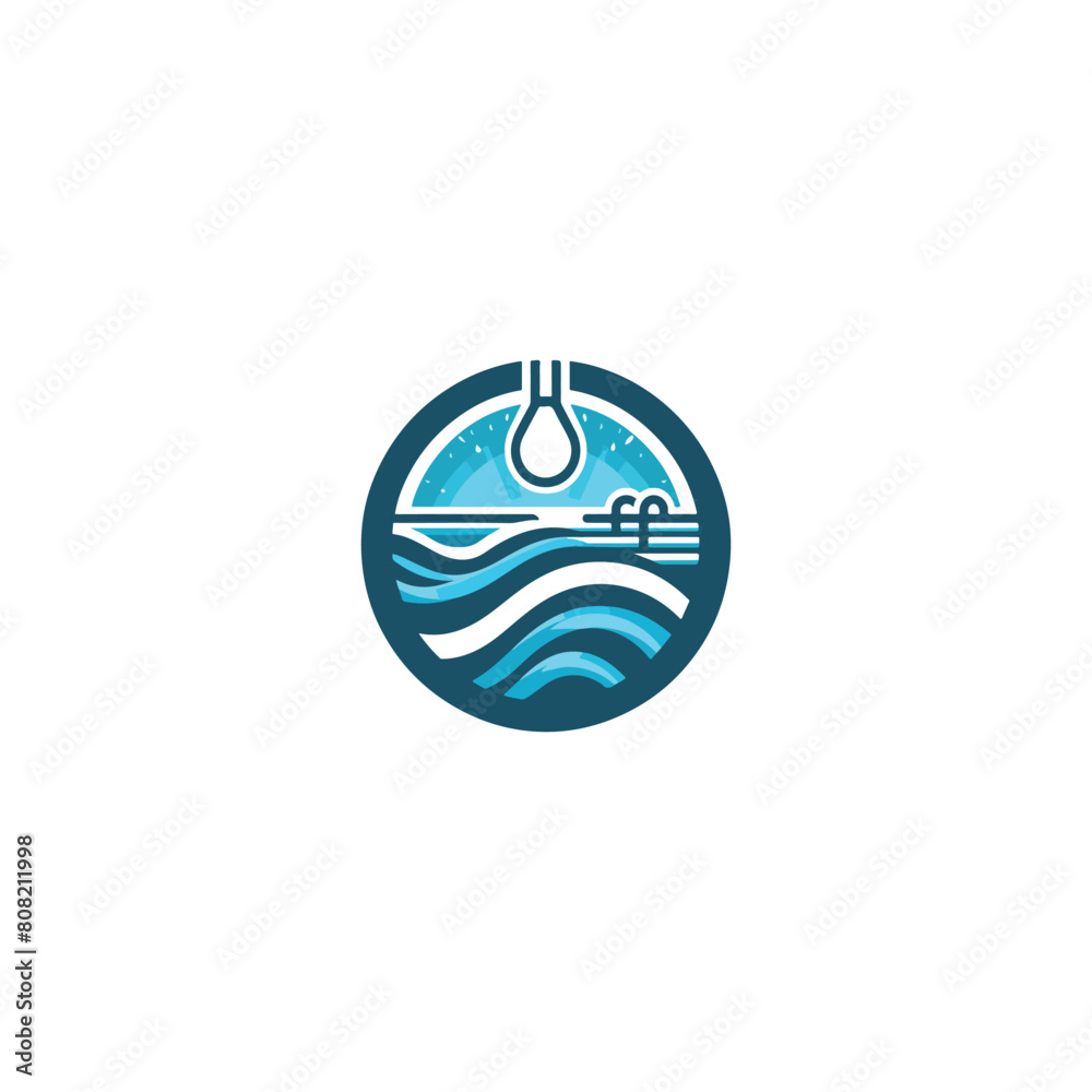 Obraz premium Swimming pool service swimming pool logo aqua logo design vector pool logo design