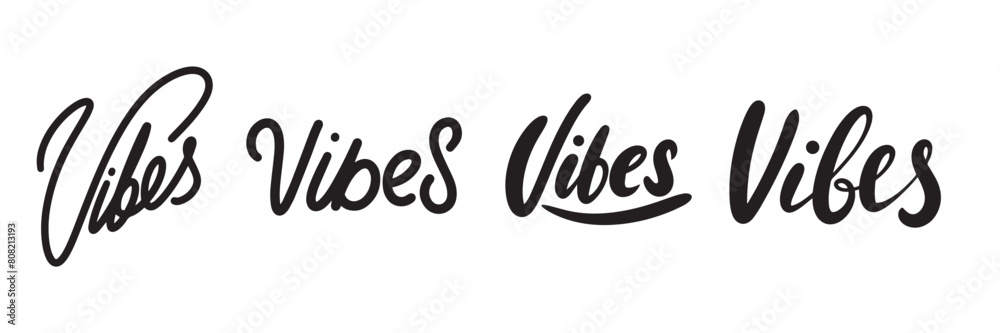 Collection of word Vibes text isolated, square composition. Hand drawn vector art. Collection of word Vibes text isolated, square composition. Hand drawn vector art.