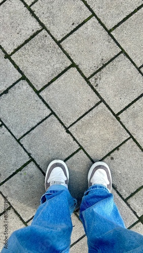 stone floor on the sidewalk