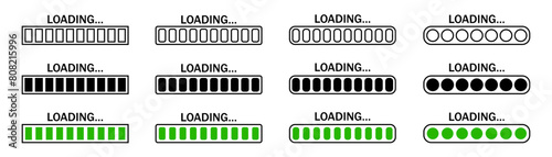Loading panel, web page loading progress status, loading timeout indicator set eps10 photo