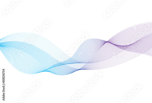 Abstract colorful wave lines on white background. Modern colorful wavy lines pattern design element. Wave lines art, Curved smooth design
