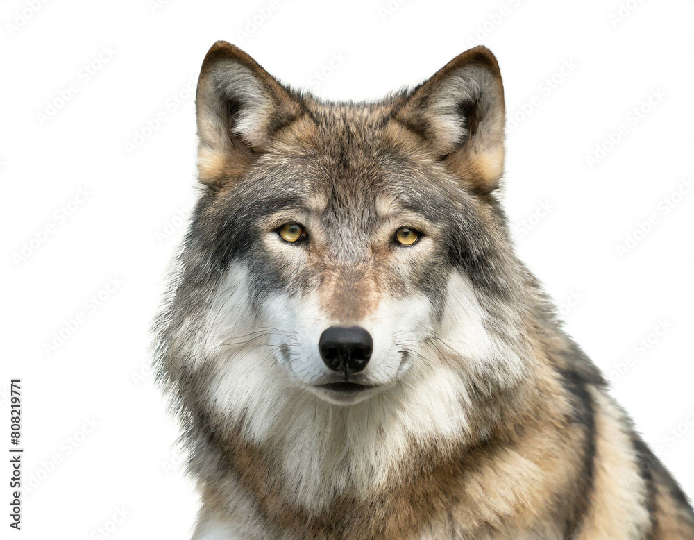Wolf isoliert auf weißen Hintergrund, Freisteller 