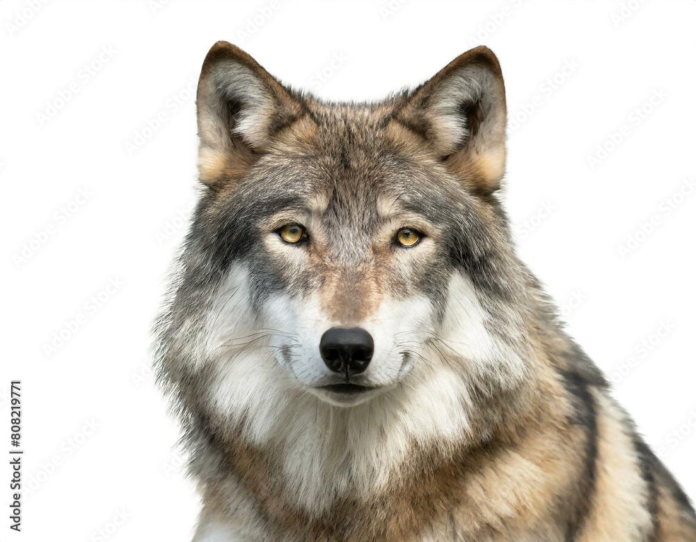 Wolf isoliert auf weißen Hintergrund, Freisteller Wolf isoliert auf weißen Hintergrund, Freisteller