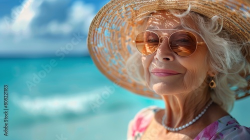 Older Woman in Hat and Sunglasses