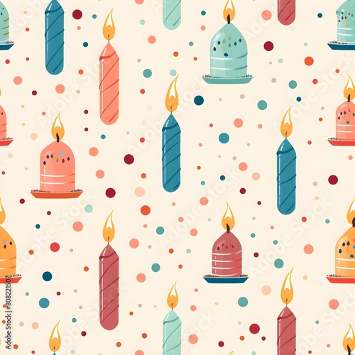 seamless pattern with cakes  gift boxes  balloons and party decoration. For birthday parties  textiles  banners