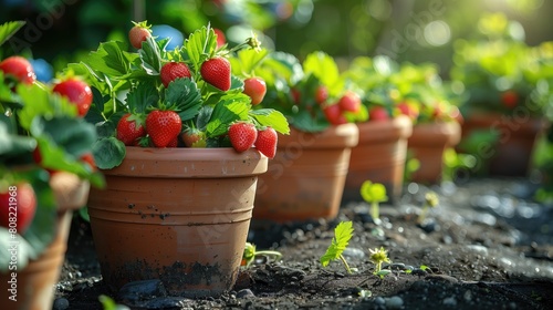 Strawberry Plants in the Garden