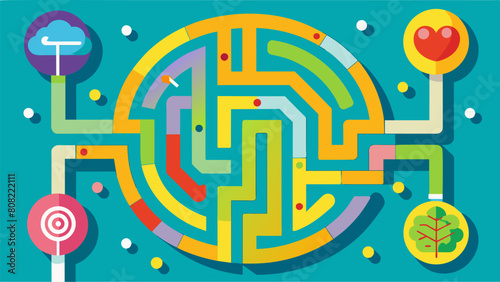 A brightlycolored maze with multiple routes representing the numerous paths individuals may take to achieve wellness including nontraditional options.