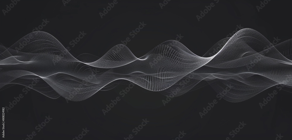 Contemporary grey sound wave design, great for modernistic sound interface aesthetics.