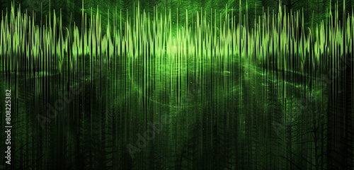 Earth-toned green sound wave design for impactful sound-related themes.