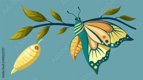 A butterfly emerging from its co and spreading its wings..